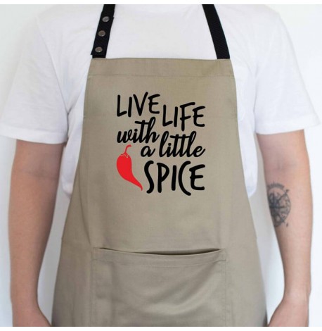 Фартук Live life with a little spice (бежевый)