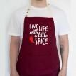 Фартук Live life with a little spice (бордовый)