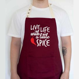 Фартух Live life with a little spice (бордовий)