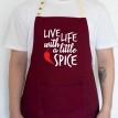 Фартук Live life with a little spice (бордовый)