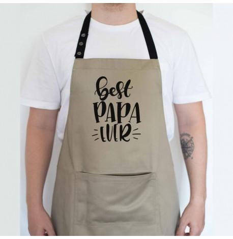 Мужской фартук Best PAPA ever (бежевый)
