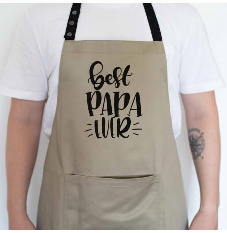 Мужской фартук Best PAPA ever (бежевый)