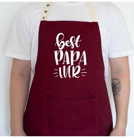 Мужской фартук Best PAPA ever (бордовый)