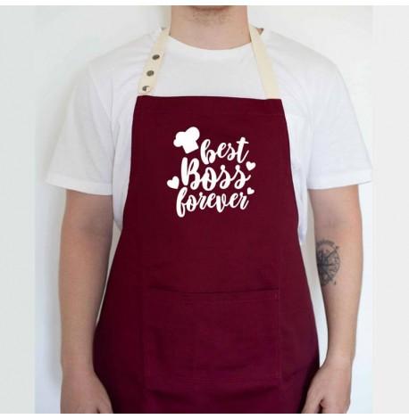 Фартук Best boss (бордовый)