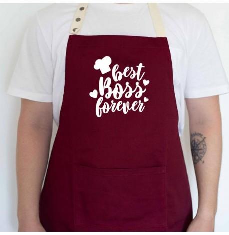 Фартук Best boss (бордовый)