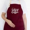Фартук But first coffee (бордовый)