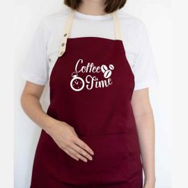 Фартук Coffee time (бордовый)