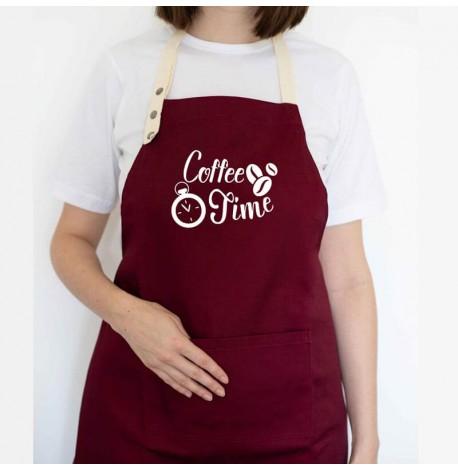 Фартук Coffee time (бордовый)
