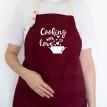 Фартук Cooking with love (бордовый)
