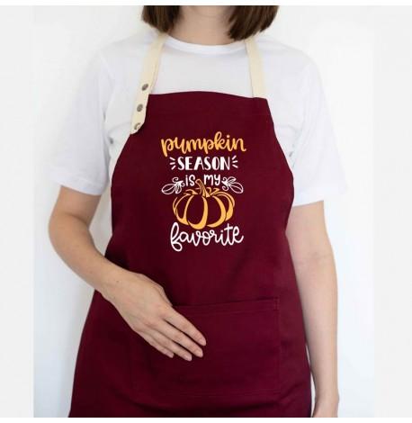 Фартук Pumpkin season (бордовый)