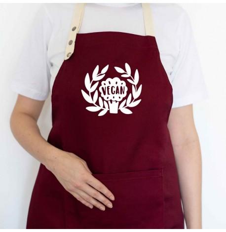 Фартук Vegan (бордовый)