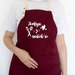 Фартук "Готую з любов'ю №5" (бордовый)
