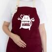 Фартук "Готую для кота" (бордовый)