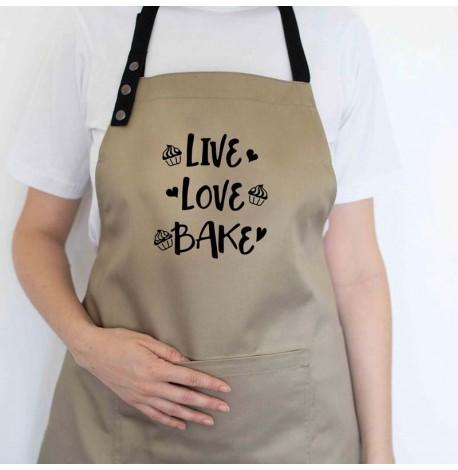 Фартук Live. Love. Bake (бежевый)