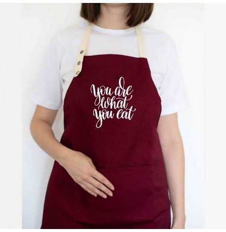 Фартук You are what you eat (бордовый)