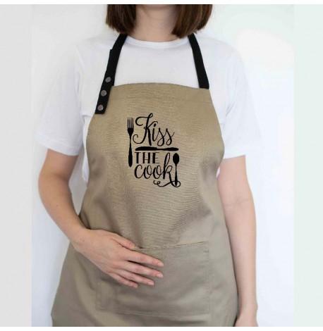Фартук Kiss the cook (бежевый)