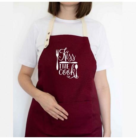Фартук Kiss the cook (бордовый)