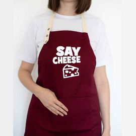 Фартух Say cheese (бордовий)