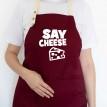 Фартук Say cheese (бордовый)