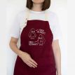 Женский фартук "Йдеш до бабусі" (бордовый)