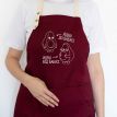 Женский фартук "Йдеш до бабусі" (бордовый)