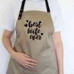Женский фартук Best wife ever (бежевый)