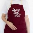 Женский фартук Best wife ever (бордовый)