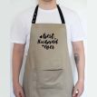 Мужской фартук Best husband ever (бежевый)