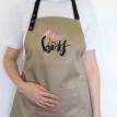 Женский фартук Mom boss (бежевый)