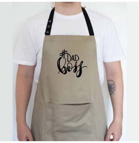 Мужской фартук Dad boss (бежевый)