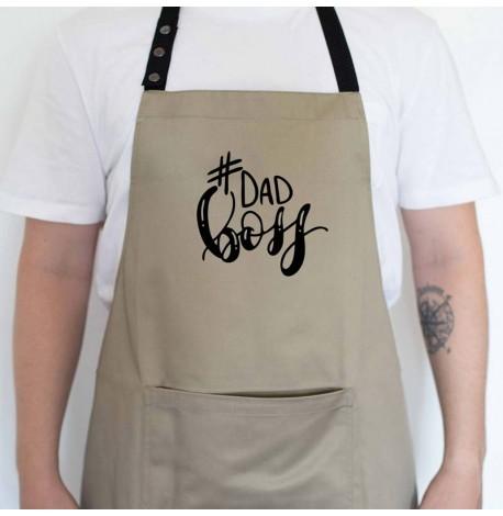 Мужской фартук Dad boss (бежевый)