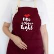 Жіночий фартух Mrs always right (бордовий)