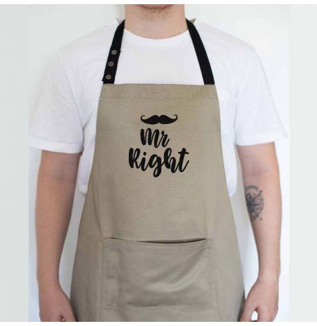 Мужской фартук Mr right (бежевый)