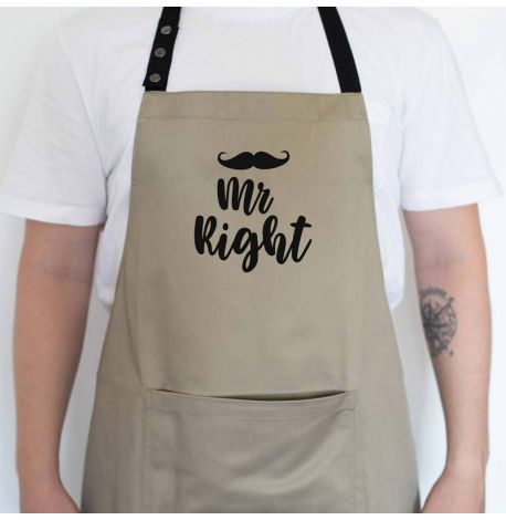 Мужской фартук Mr right (бежевый)