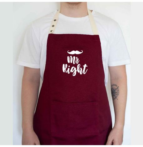 Чоловічий фартух Mr right (бордовий)