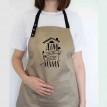Женский фартук "Дім там, де моя мама" (бежевый)