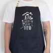 Чоловічий фартух "Дім там, де мій тато" (чорний)