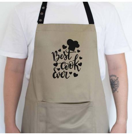 Фартук Best cook ever (бежевый)