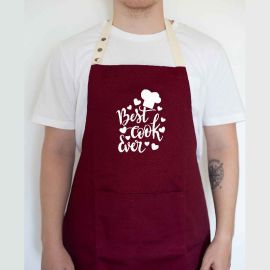 Фартук Best cook ever (бордовый)