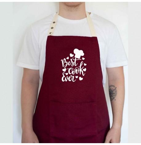Фартук Best cook ever (бордовый)