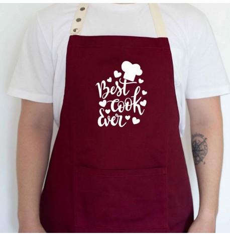 Фартук Best cook ever (бордовый)
