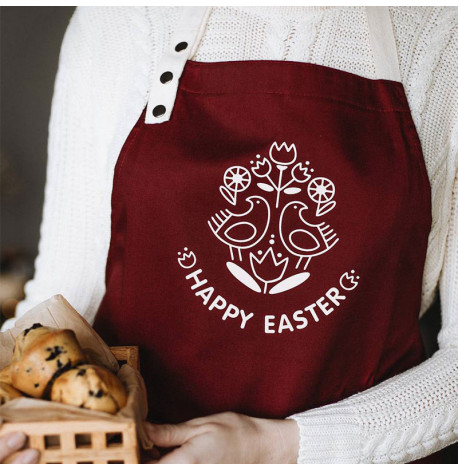 Женский фартук Happy Easter (бордовый)