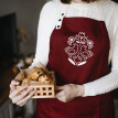 Женский фартук "Птички" (бордовый)