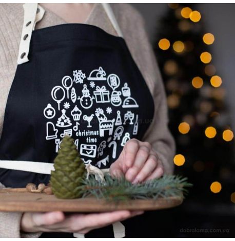 Фартук Christmas time (черный)