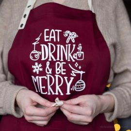 Фартук Eat, drink, be merry (бордовый)