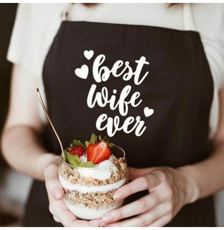 Женский фартук Best wife ever (черный)