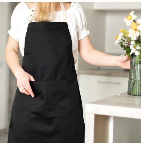Фартух-передник з саржи (чорний)