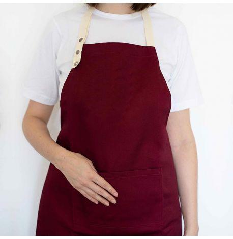 Фартук-передник из саржи (бордовый)