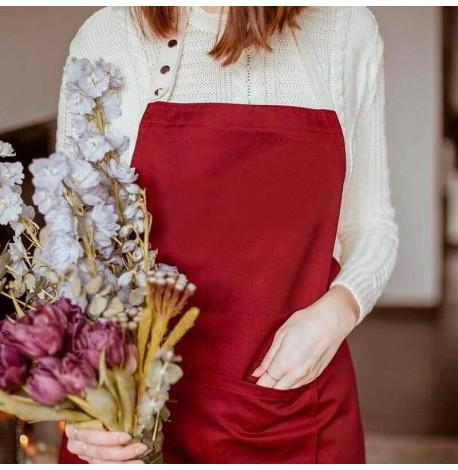 Фартук-передник из саржи (бордовый)