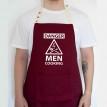 Чоловічий фартух Danger men cooking (бордовий)